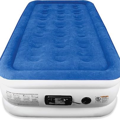Luxury Air Mattress with Built-in High Capacity Pump for Home and Camping - Double Height, Adjustable, Inflatable, Portable
