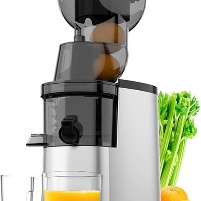Masticating Juicer Machines, 3.5-inch (88mm) Powerful Slow Cold Press Juicer with
