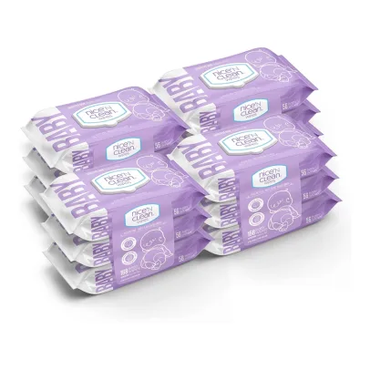 Nice 'n Clean Unscented Baby Wipes (672 Total Wipes) | Ideal for Sensitive Skin | Hypoallergenic, Plastic-Free, Plant-Based Wet Wipes | Made w/ 100% Purified Water