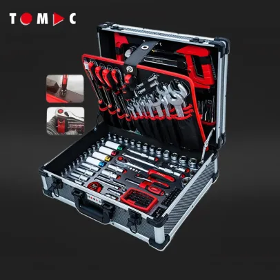 🔥Today Only Sale🔥TOMAC Industrial grade 283-Piece Professional Multi-use Universal Tool Kit Socket Tool Set with Alu Case